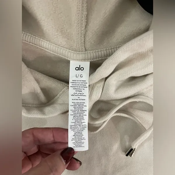 Alo Yoga NWOT Accolade Hoodie Sweatshirt Bone Color Size L - Image 5
