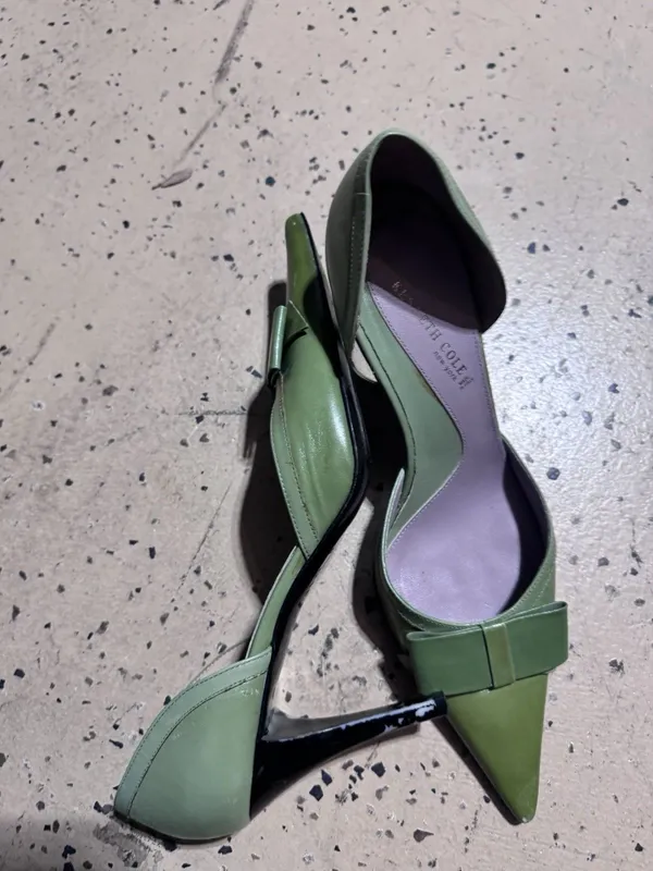 Kenneth Cole Green Ombré Pointed Toe Bow Pump 9.5 Made In Italy - Image 7