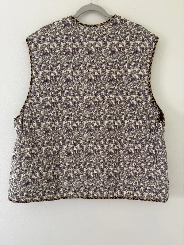 NWT-POL Floral Courdory Quilted Cheetah Oversized Vest Size small / medium - Image 2