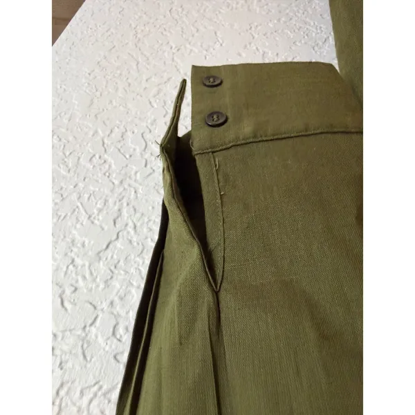 MODESEES Dress Olive M Womens Ruched Faux Wrap‎ Long Sleeve Midi Modest - Image 14