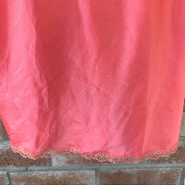 Victoria’s Secret Slip Dress Lingerie Medium Hot Pink Nightie Satin Lace Barbie - Image 3
