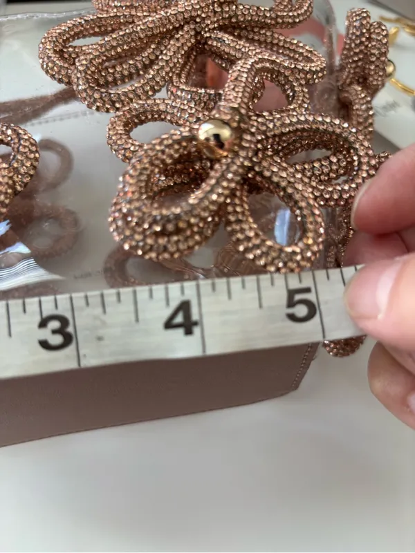 NWT cult gaia clear mini tote with rose gold beaded floral accents - Image 8