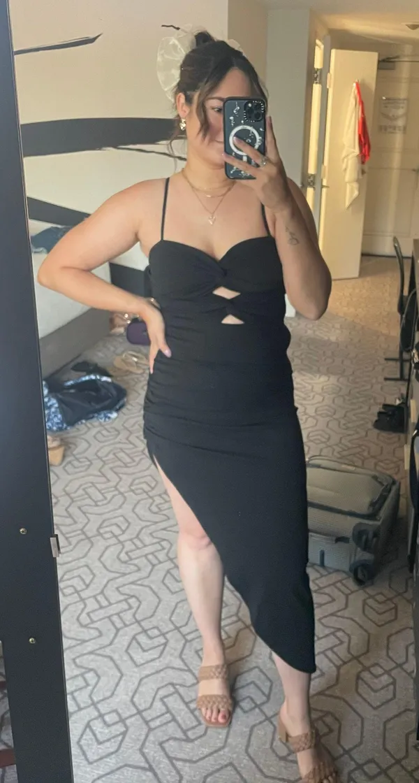 Abercrombie Asymmetrical Midi Dress - Image 4