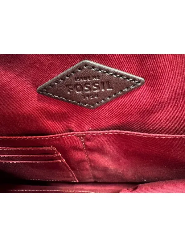 Fossil Sydney Shopper Tote Bag Red Multicolor Geometric Pattern with Key Charm - Image 11