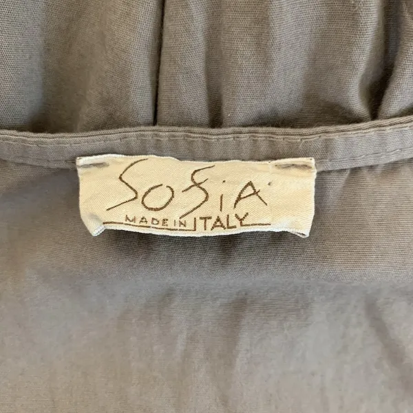 Sofia Made In Italy Taupe V Neck Tiered Maxi Dress Boho Chic Flowy‎ Cotton M - Image 4