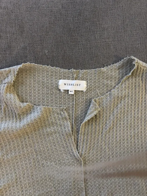 Long Sleeve Slight V Neck Top Size M - Image 4