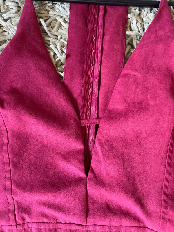 Lush Clothing Dark Red Velvet Romper - Image 4