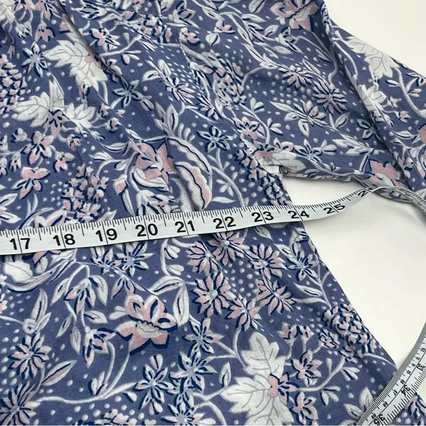 Sundry SZ 3 Large 12 Wild Floral Henley Purple Blouse Boho Top Women Long Sleeve - Image 7