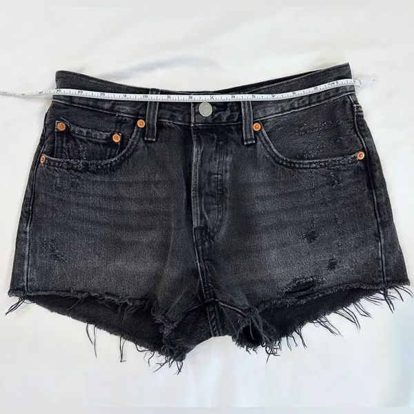 Levi's ® 501® Original Fit HR Denim Shorts - Faded Black - 26W - Image 9