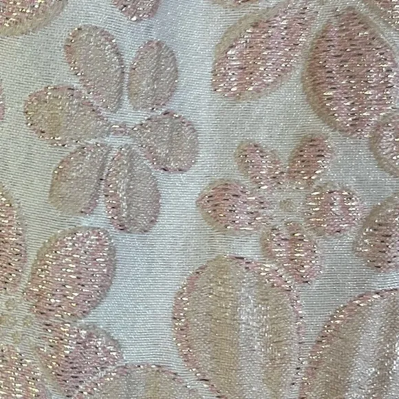 Shoshanna Midnight Floral Metallic Brocade High-Low Dress Pink Gold 2 - Image 10