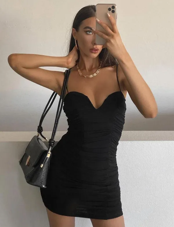 Princess Polly BLACK MINI DRESS BODYCON - Image 2