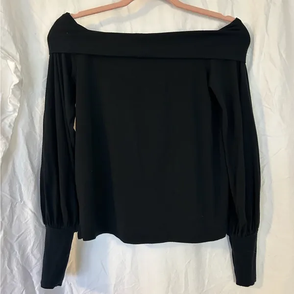 Abercrombie & Fitch black drapey long sleeve size XS - Image 4