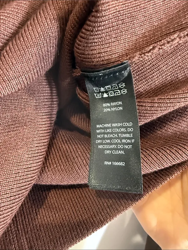 House of Harlow 1960 mocha brown cropped knit sweater top size large - Image 3