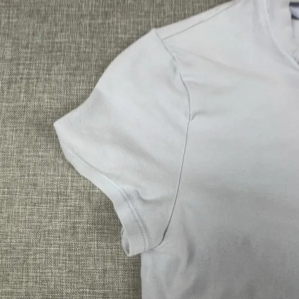 Abercrombie & Fitch Shirt‎ Womens XS Blue Cropped Crew Neck Short Sleeve Cotton - Image 6