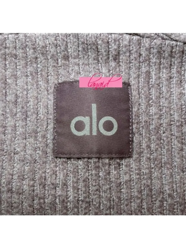 Alo Muse Hoodie Raisinette Heather Ribbed Violet Hood Sweater Hooded Sweatshirt - Image 6
