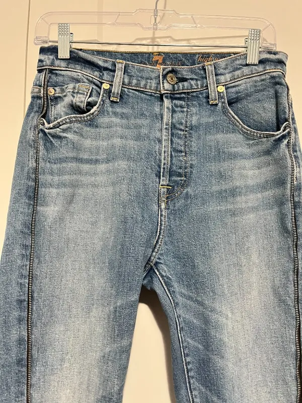7 For All Mankind Size 29 Blue High Waist Josefina Boyfriend Jeans - Image 7