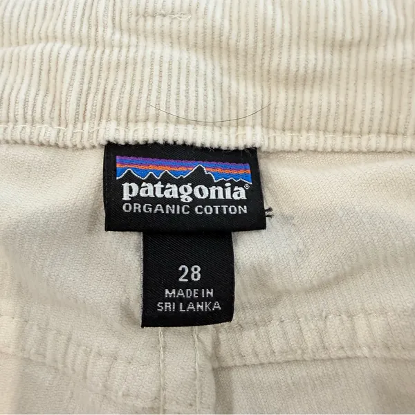 Patagonia Fitted Cropped Corduroy Pants Raw Hem Women’s 28 Bleached Stone Cotton - Image 4