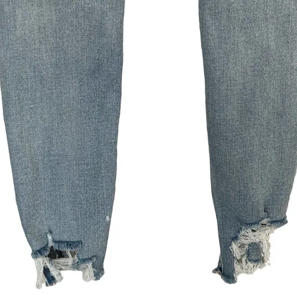American Eagle SZ 2 SHORT Jegging Jeans Hi-Rise Distressed Stretch Frayed Hems - Image 6