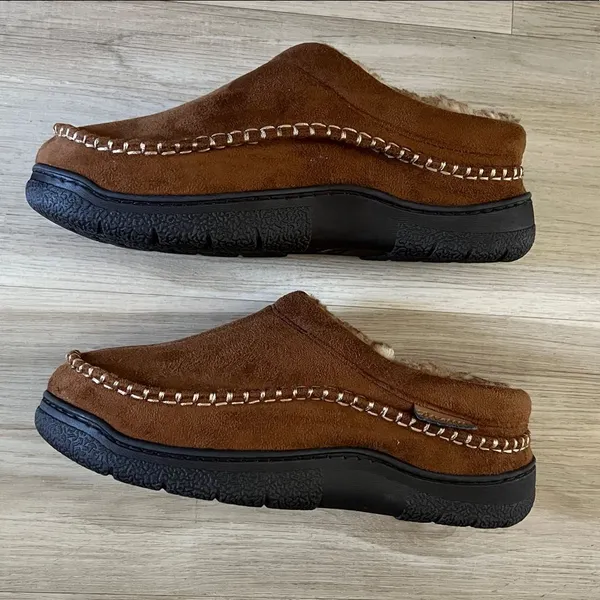 Zigzagger Casual Brown Suede Fleece-Lined Slip-On Slippers Size 8 - Image 3