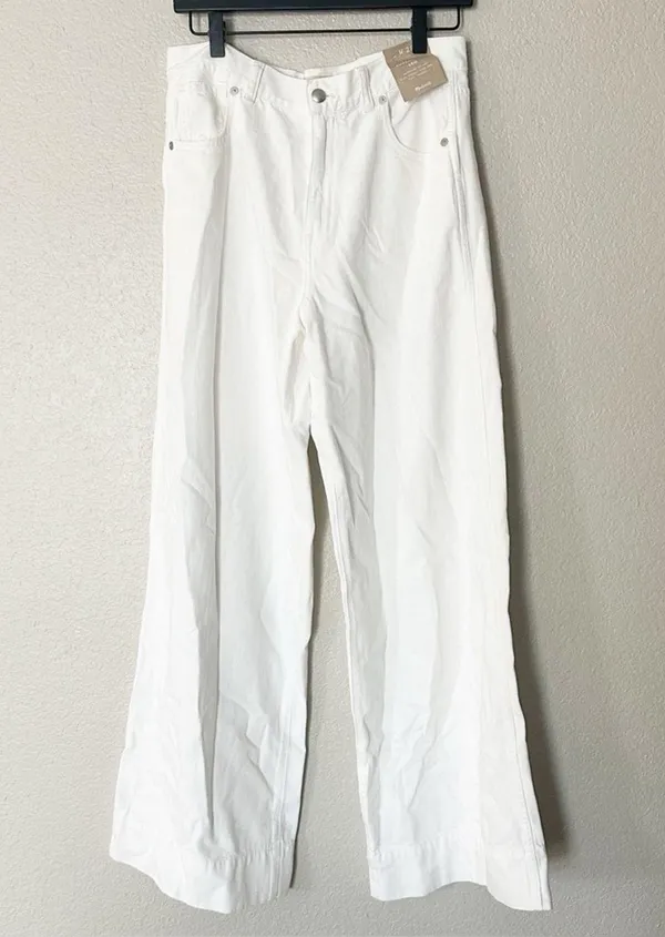Madewell Jeans Womens Superwide-Leg Jeans White 100% Cotton Size 28 NEW‎ - Image 2
