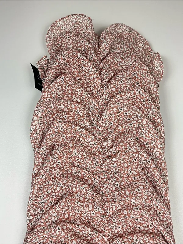 Lulus Walk the Walk Mauve Floral Print Ruched Bodycon Mini Dress L NWT - Image 12