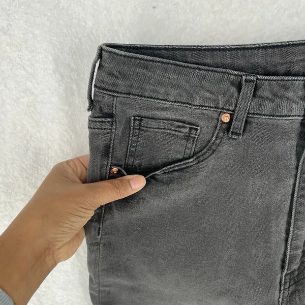 H&M Curvy Jegging Womens‎ Skinny Jean Size 10 High Waist Stretch Charcoal Denim - Image 4