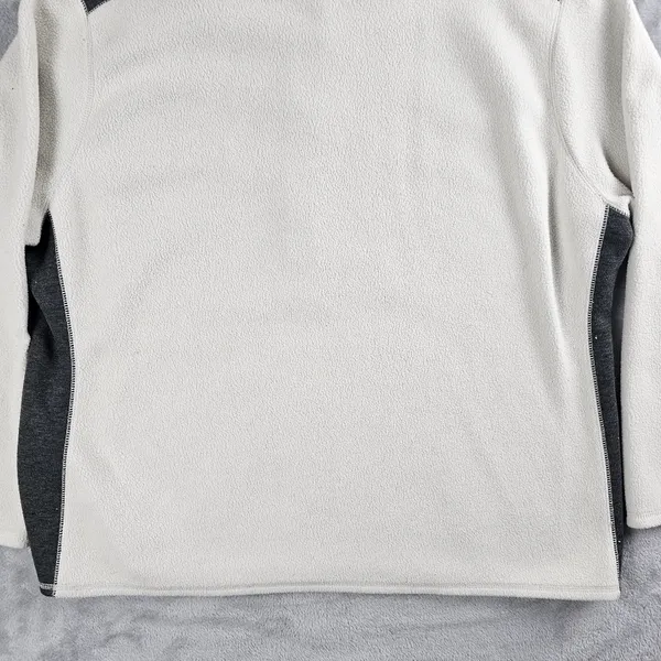 Eddie Bauer Reversible Long Sleeve 1/4 Zip Sweater Womens Size XL Gray/Cream - Image 14