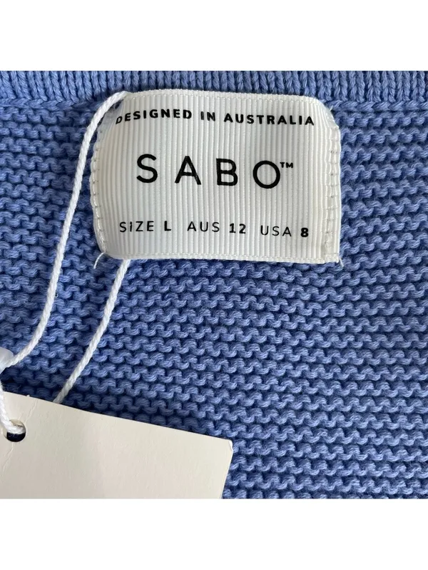 Sabo Skirt London Knit Dress in Azure Sz 8 / Large Coastal Cutout Midi Vacation - Image 5