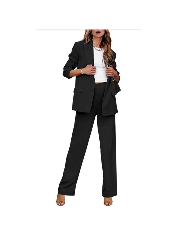 NEW Black High Waisted Straight Leg Dress Pants Career L 32/28 - Image 2
