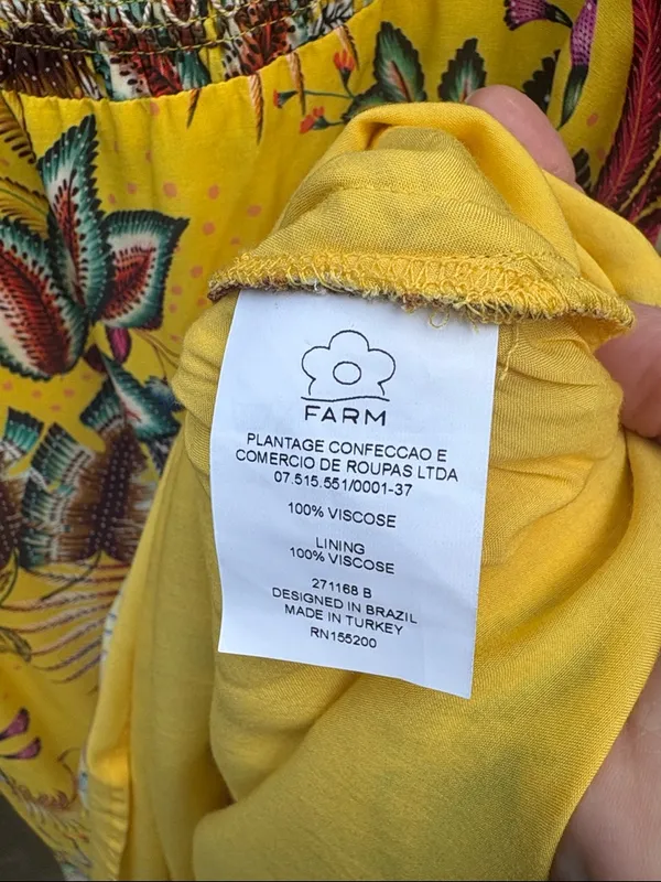 EUC Anthropologie FARM Rio Bria Smocked Yellow Floral Dress Size Small - Image 11