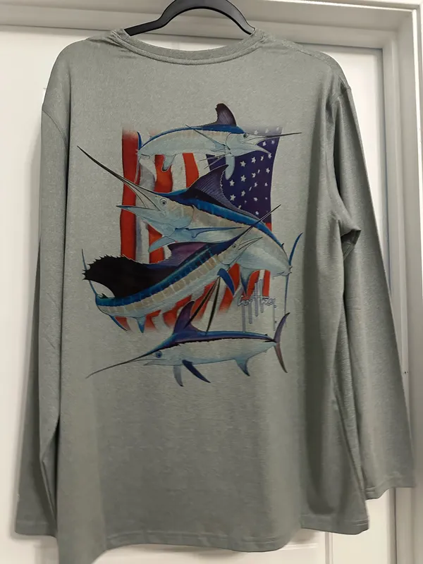 Guy Harvey grey fishing shirt - Image 4
