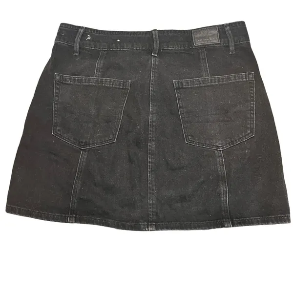 American Eagle Outfitters Skirt Womens Size 6 Black‎ Denim Button Front - Image 6