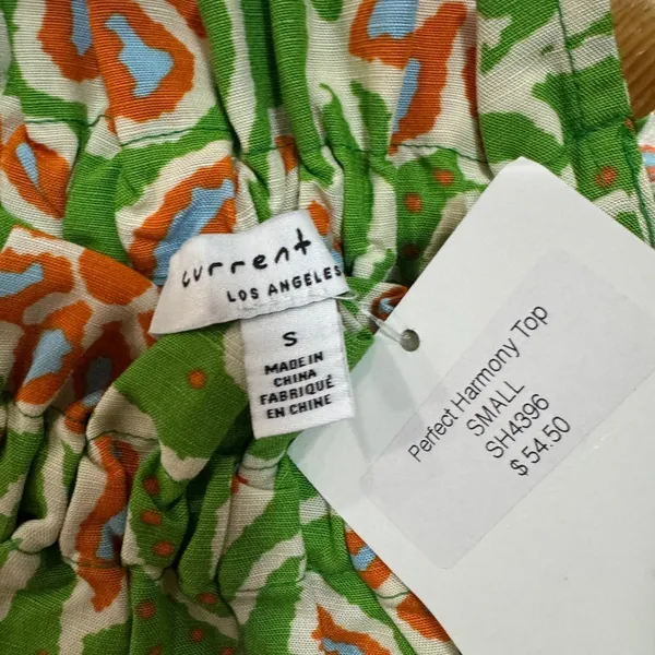Current Air Los Angeles Perfect Harmony Floral Linen Blend Halter Top‎ Green S - Image 3