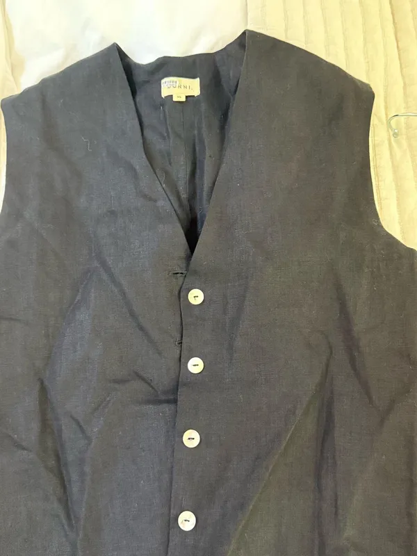 Linen vest Black Size XS - Image 3