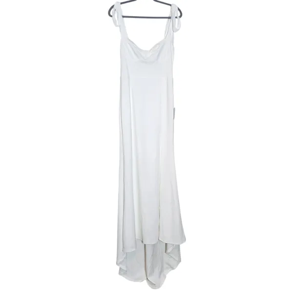 Lulus White Tie-Strap Wedding Dress with Train NWT Size Small - Image 3