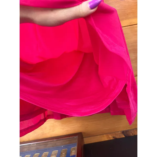 NWT Lulus Stunning Mystery Fuchsia Mesh Cowl Back Mermaid Maxi Dress Banquet L - Image 5