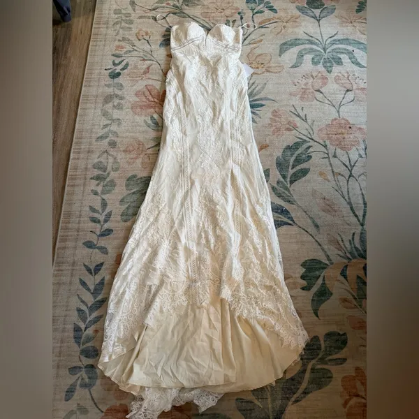 Lulu's Lovita White Lace Strapless Mermaid Maxi Dress - Image 5