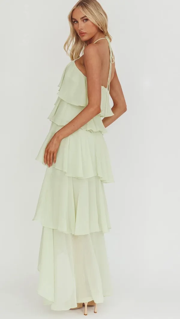 Selfie Leslie Tiered Halter Dress - Image 4