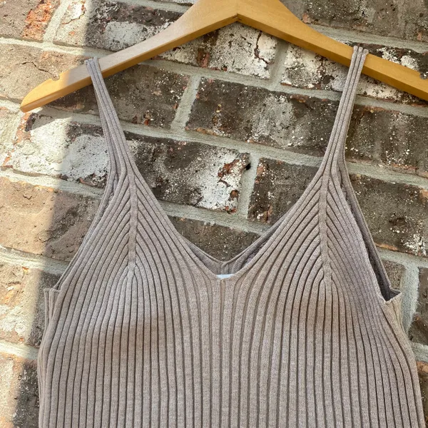 H&M Taupe Ribbed Tank - Image 2