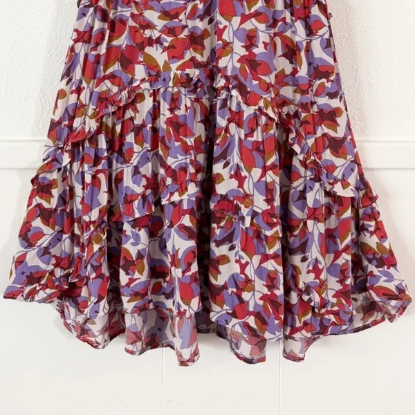 Anthropologie Women’s Floral Tiered Ruffle Mini Dress Multicolor XS - Image 8