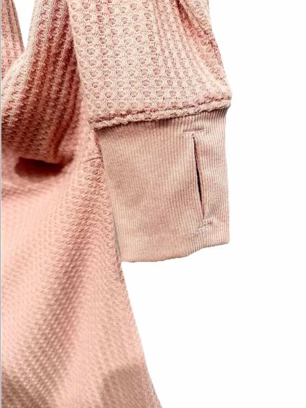 Calvin Klein Jeans Women’s Long Sleeve Waffle-Knit Hooded Pullover Shirt Size M - Image 7