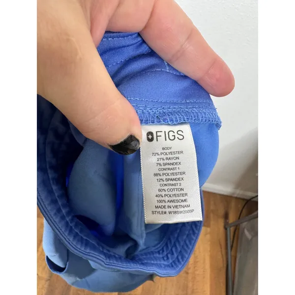 Figs Zamora Jogger Scrub Pants Blue Medium Petite W18SW2005P Cargo Yoga Waist‎ - Image 4