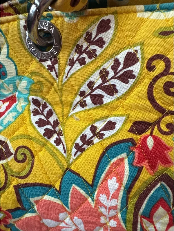 Vera Bradley Yellow Floral Quilted Satchel Shoulder Bag - Image 8