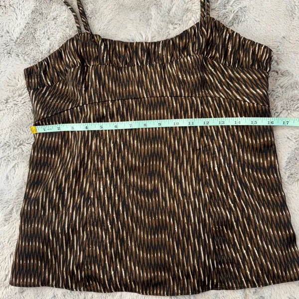 Banana‎ Republic Womens Brown Ikat Print Empire Waist Camisole Top Size 8 Zip - Image 10