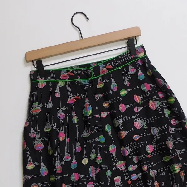 Anthropologie ANNA SUI Montgolfier Silk Skirt Hot Air Balloon Print Size 6 - Image 8