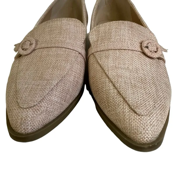 Tinstree Pale Pink Tweed Pointed Toe Slip On Flats Buckle Loafer Shoes Womens 8 - Image 3