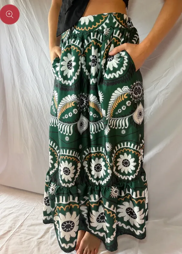 Philosophy Green Pattern Maxi Skirt - Image 2