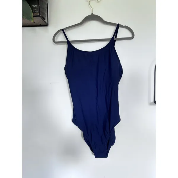 New Quince Deep Navy Italian Cami One-Piece Swimsuit Size Medium - Image 3