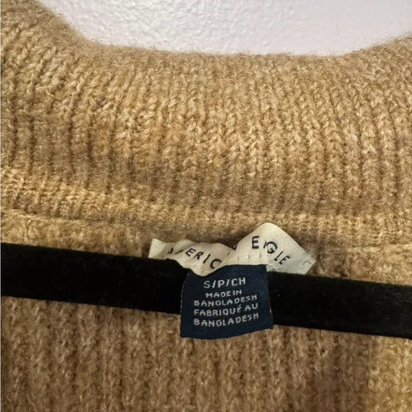 American Eagle collared oversized brown‎ soft knit sweater - Image 2