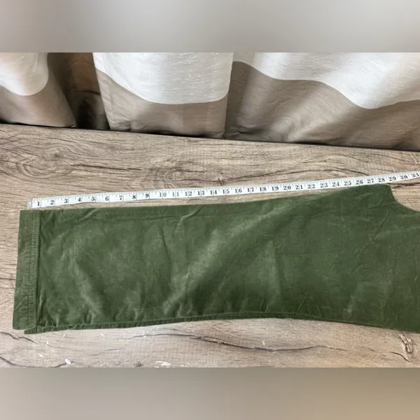 Free People High Time Velvet Kick Flare Pants Olive Army Green‎ size 8 - Image 8
